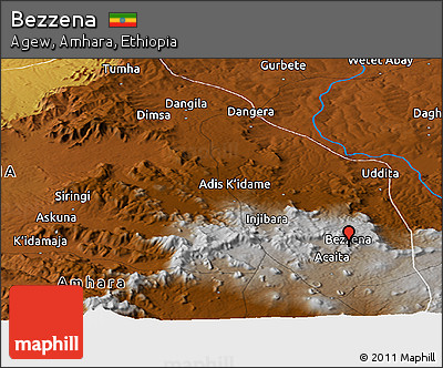 Physical Panoramic Map of Bezzena