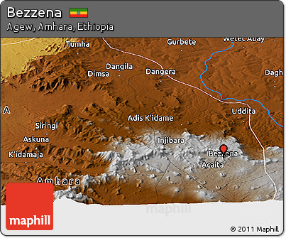 Physical Panoramic Map of Bezzena