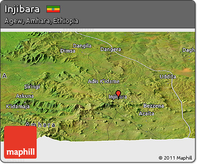 Satellite Panoramic Map of Injibara