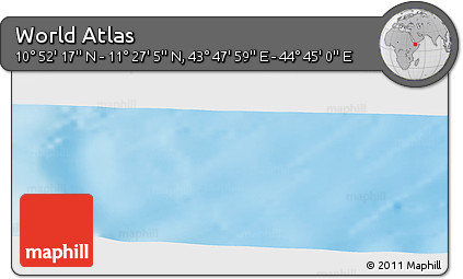Physical Panoramic Map of the Area around 11° 9' 41" N, 44° 16' 29" E
