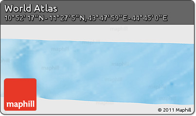 Physical Panoramic Map of the Area around 11° 9' 41" N, 44° 16' 29" E