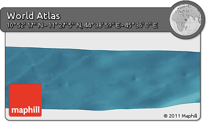 Satellite Panoramic Map of the Area around 11° 9' 41" N, 45° 7' 30" E