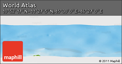 Physical Panoramic Map of the Area around 11° 9' 41" N, 45° 58' 30" E