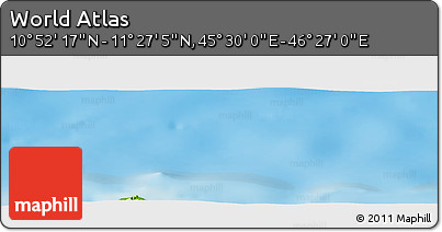 Physical Panoramic Map of the Area around 11° 9' 41" N, 45° 58' 30" E
