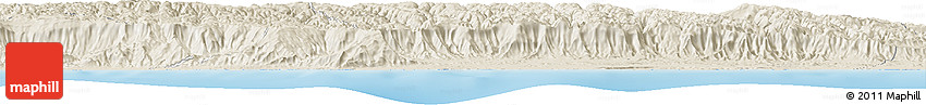 Shaded Relief Horizon Map of the Area around 11° 9' 41" N, 48° 31' 29" E
