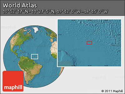 Satellite Location Map of the Area around 11° 9' 41" N, 49° 13' 30" W