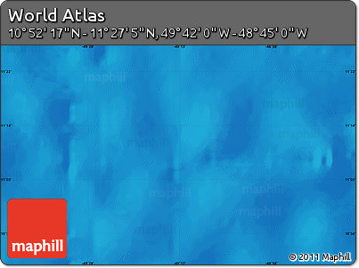 Physical Map of the Area around 11° 9' 41" N, 49° 13' 30" W