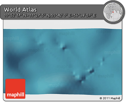 Satellite 3D Map of the Area around 11° 9' 41" N, 56° 10' 29" E