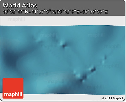 Satellite 3D Map of the Area around 11° 9' 41" N, 56° 10' 29" E