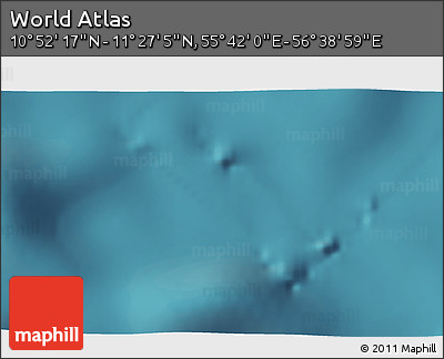Satellite 3D Map of the Area around 11° 9' 41" N, 56° 10' 29" E