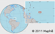 Gray Location Map of the area around 11° 9' 41" N, 56° 52' 30" W