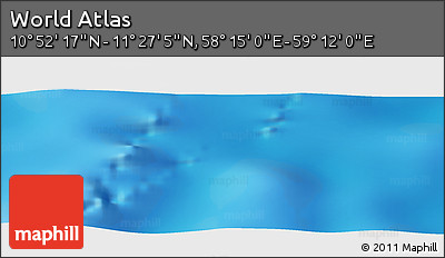 Physical Panoramic Map of the Area around 11° 9' 41" N, 58° 43' 30" E