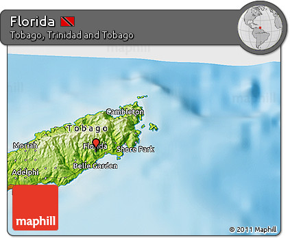 Physical 3D Map of Florida