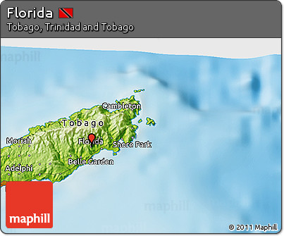 Physical 3D Map of Florida