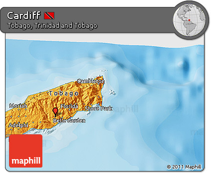 Political 3D Map of Cardiff