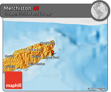 Political 3D Map of Merchiston