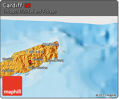 Political 3D Map of Cardiff