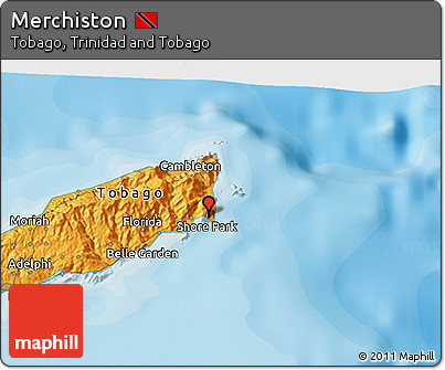 Political 3D Map of Merchiston