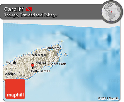 Shaded Relief 3D Map of Cardiff