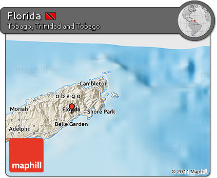 Shaded Relief 3D Map of Florida