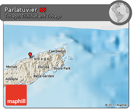 Shaded Relief 3D Map of Parlatuvier