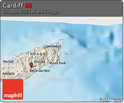 Shaded Relief 3D Map of Cardiff