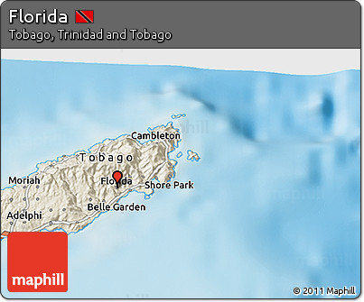 Shaded Relief 3D Map of Florida