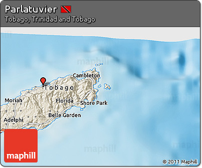 Shaded Relief 3D Map of Parlatuvier