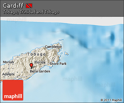 Shaded Relief 3D Map of Cardiff