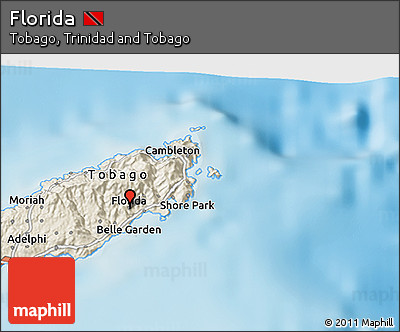 Shaded Relief 3D Map of Florida