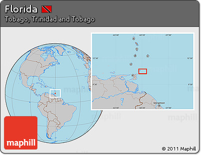 Gray Location Map of Florida