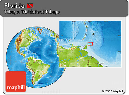 Physical Location Map of Florida