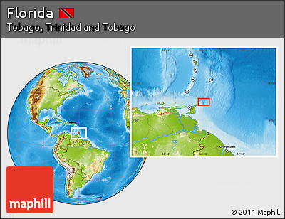Physical Location Map of Florida