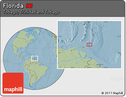 Savanna Style Location Map of Florida, hill shading