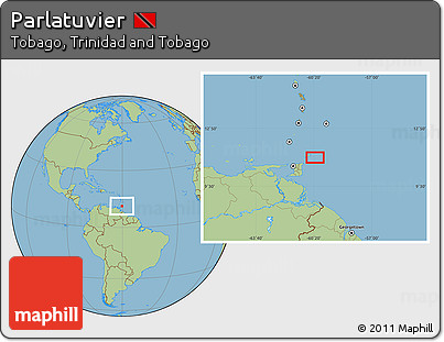 Savanna Style Location Map of Parlatuvier