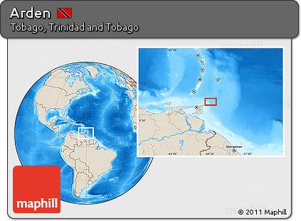 Shaded Relief Location Map of Arden