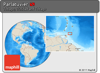 Shaded Relief Location Map of Parlatuvier