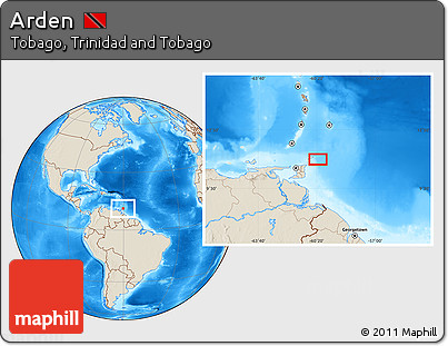 Shaded Relief Location Map of Arden