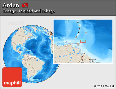 Shaded Relief Location Map of Arden