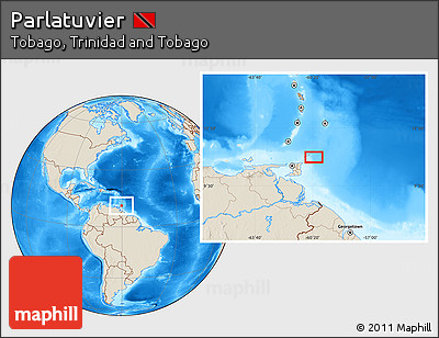 Shaded Relief Location Map of Parlatuvier