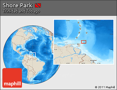 Shaded Relief Location Map of Shore Park