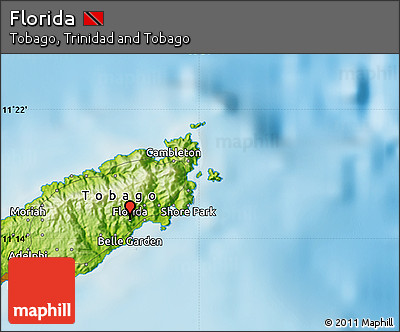 Physical Map of Florida