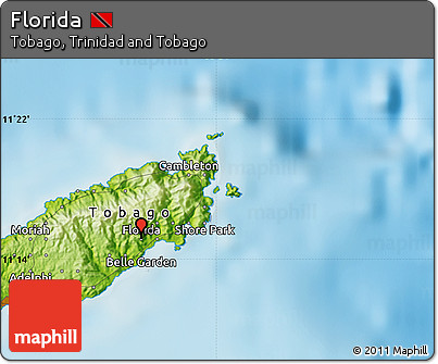 Physical Map of Florida