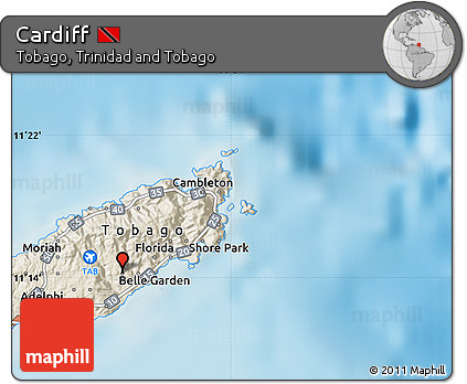 Shaded Relief Map of Cardiff