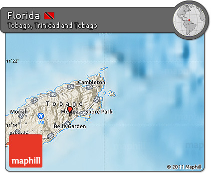 Shaded Relief Map of Florida