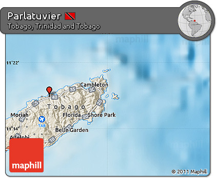 Shaded Relief Map of Parlatuvier