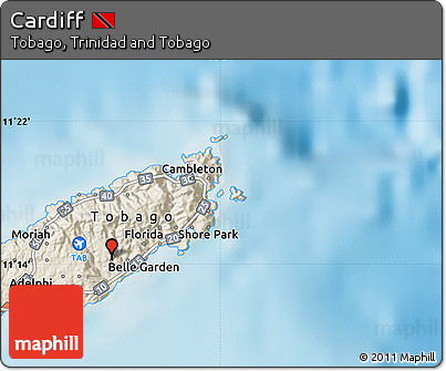 Shaded Relief Map of Cardiff