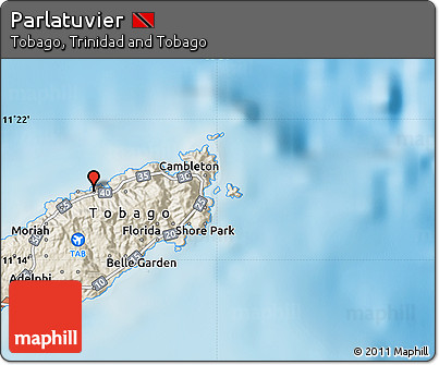 Shaded Relief Map of Parlatuvier