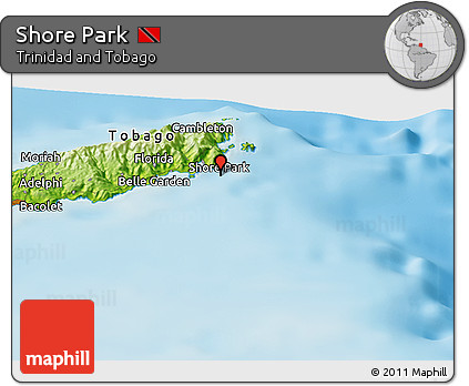 Physical Panoramic Map of Shore Park