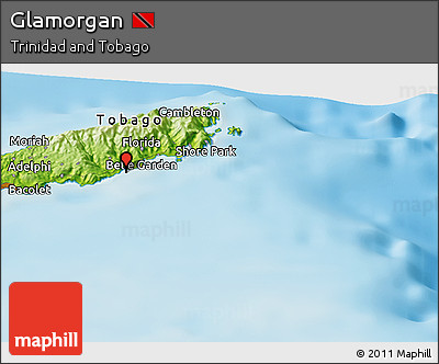 Physical Panoramic Map of Glamorgan